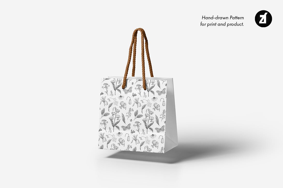 鸢尾花&百合复古插画和图案 Iris and lily vintage illustration and pattern 图片素材 sucaiwan.com