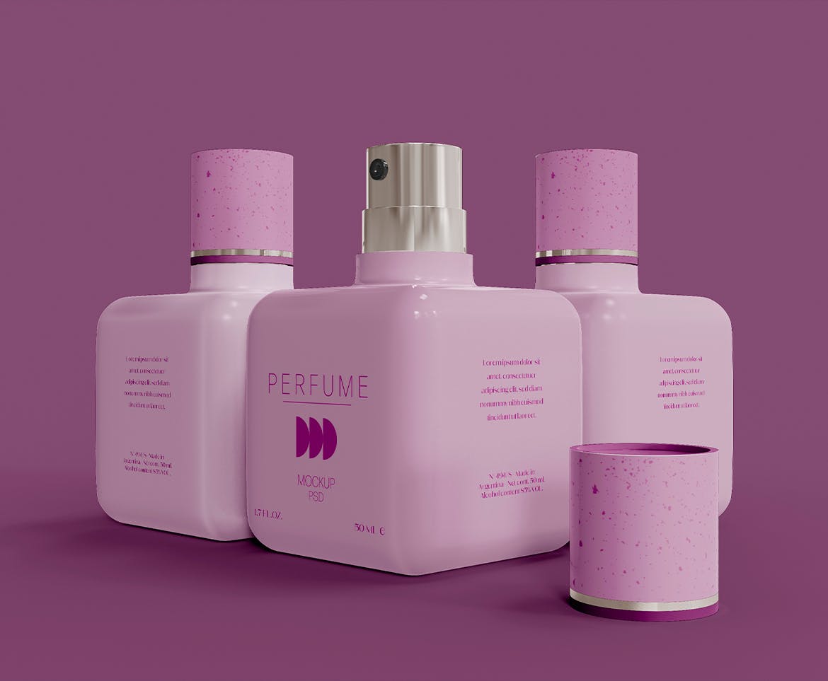 香水瓶品牌包装展示样机psd模板v6 Perfume Bottle Mockup 样机素材 sucaiwan.com