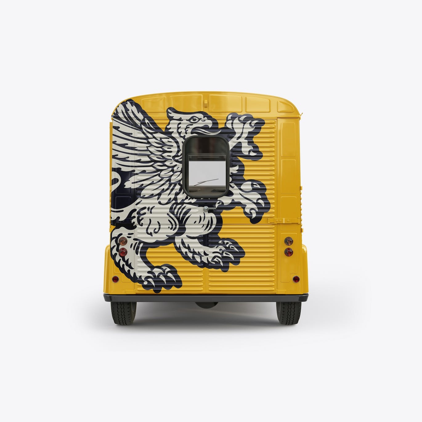 复古食品餐车广告展示样机图 Vintage Food Truck Mockup 样机素材 sucaiwan.com