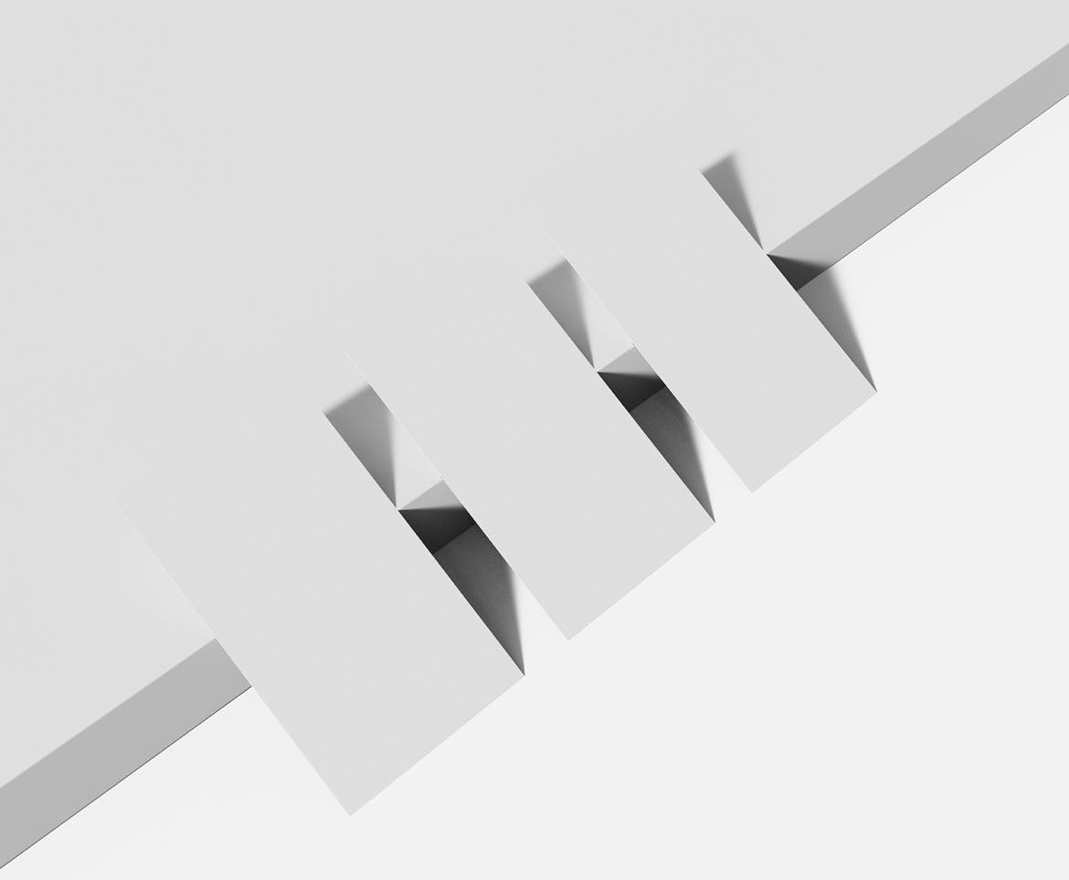 阴影斜放名片展示样机psd模板 Business Cards Mockup 样机素材 sucaiwan.com