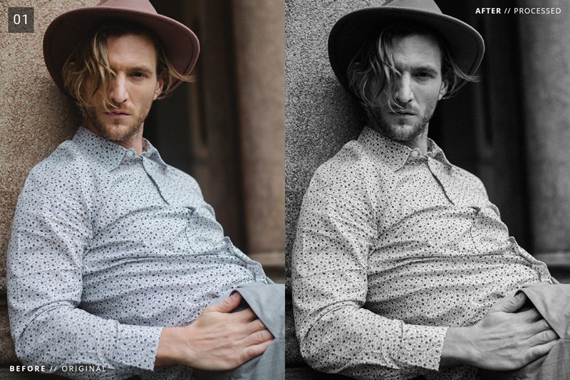 7个深沉丰富人像肖像街拍黑白BW Lightroom预设 插件预设 sucaiwan.com