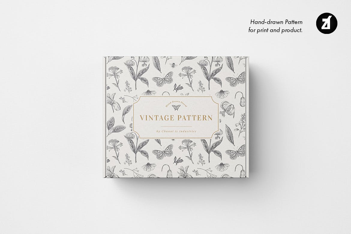 鸢尾花&百合复古插画和图案 Iris and lily vintage illustration and pattern 图片素材 sucaiwan.com