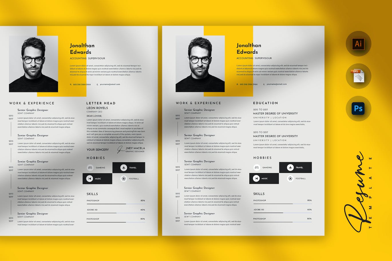 创意简历和CV履历模板 Vote Creative Resume & CV Template 幻灯图表 sucaiwan.com