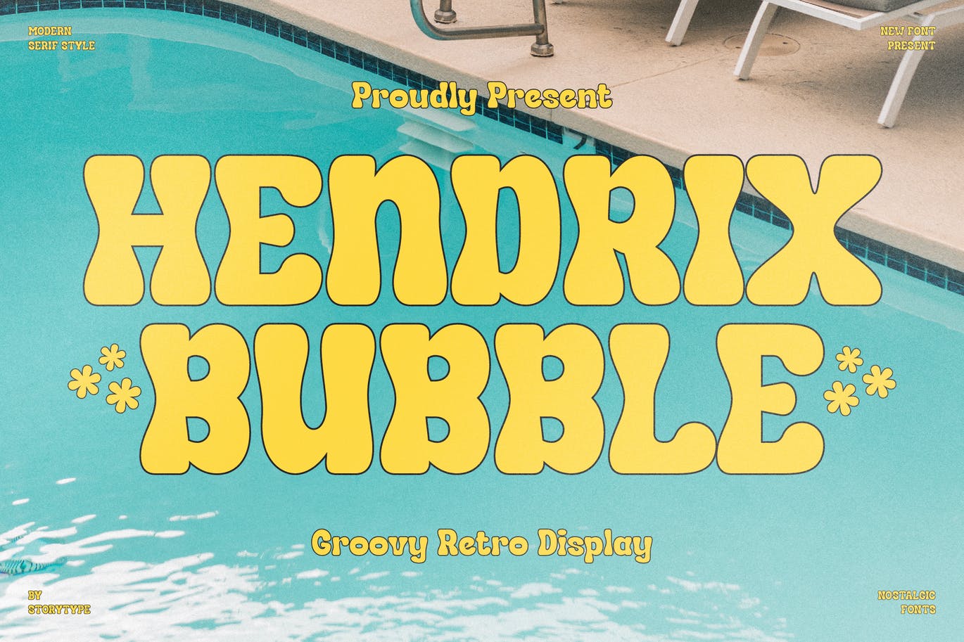 经典复古风格字体素材 Hendrix Bubble Groovy Retro Display 设计素材 sucaiwan.com