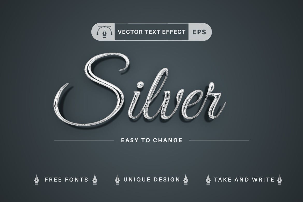 10种金属矢量文字效果字体样式 Set 10 Metal Editable Text Effects, Font Styles 插件预设 sucaiwan.com