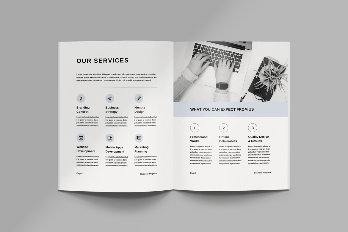 项目建议提案杂志设计模板 Proposal | MS Word & Indesign 设计素材 sucaiwan.com