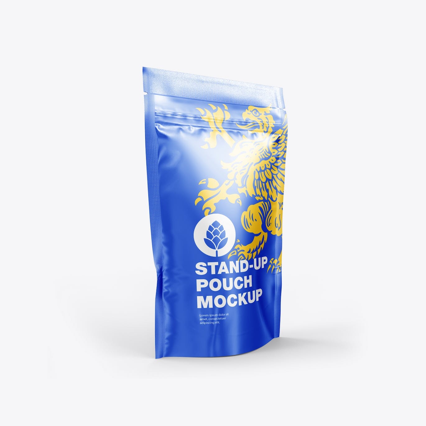 金属站立袋包装设计样机图 Set Metallic Stand-up Pouch Mockup 样机素材 sucaiwan.com