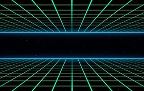 80年代复古风格4K科幻背景未来主义与激光网格景观视频素材 Retro style 1980s