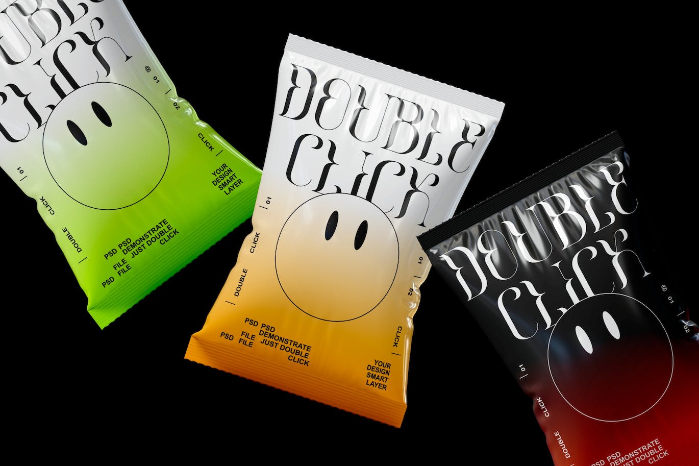 薯片袋食品包装样机图psd模板 Chips Bag Mockup 样机素材 sucaiwan.com