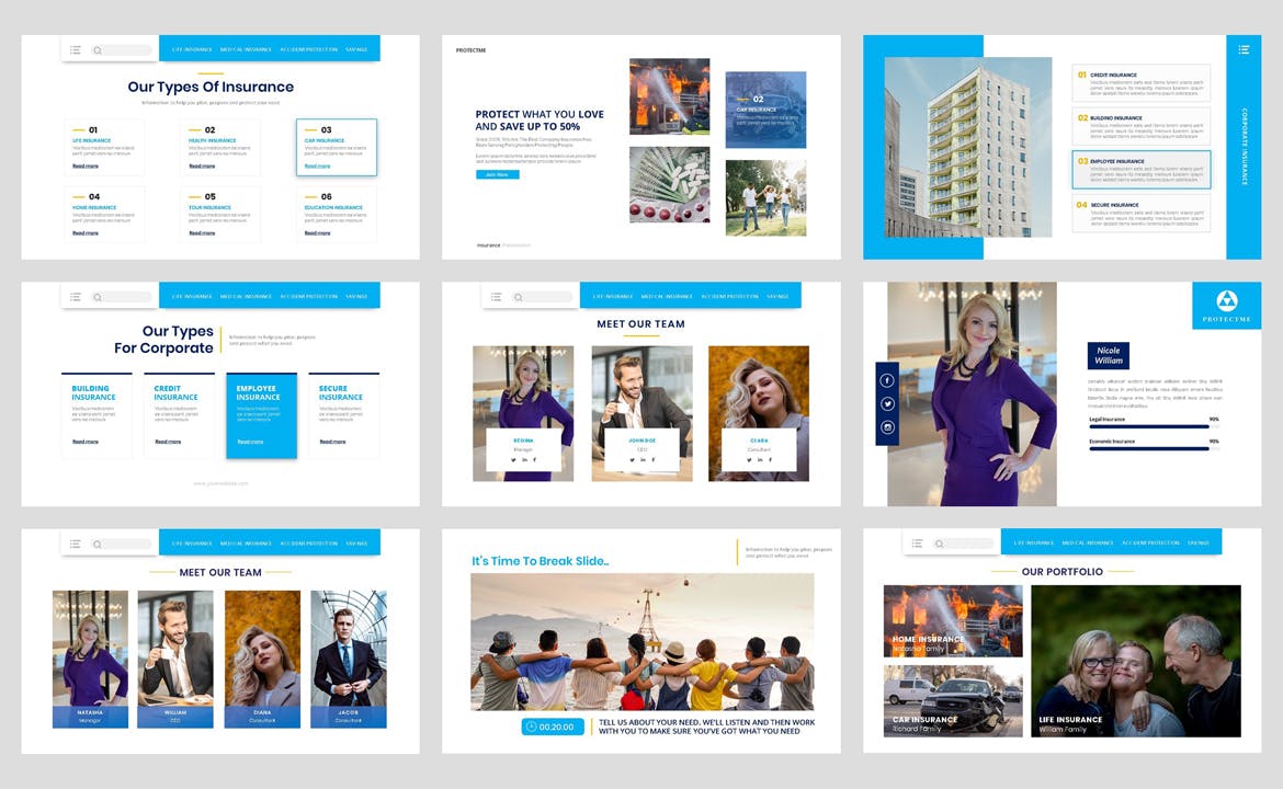 保险业务顾问Keynote幻灯片创意模板 Insurance – Business Consultant Keynote Template 幻灯图表 sucaiwan.com