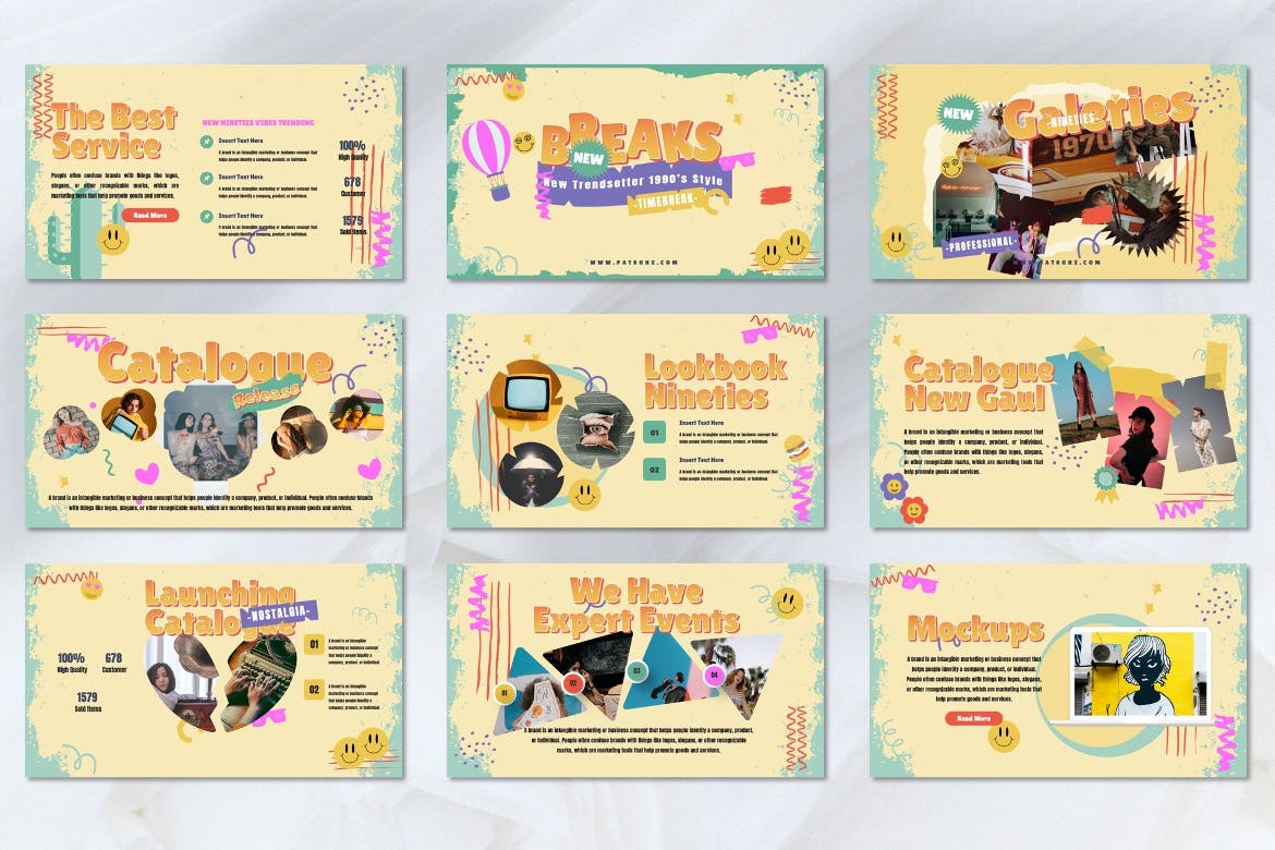 复古风格PPT幻灯片设计模板 Patronz – Retros Powerpoint Template 幻灯图表 sucaiwan.com