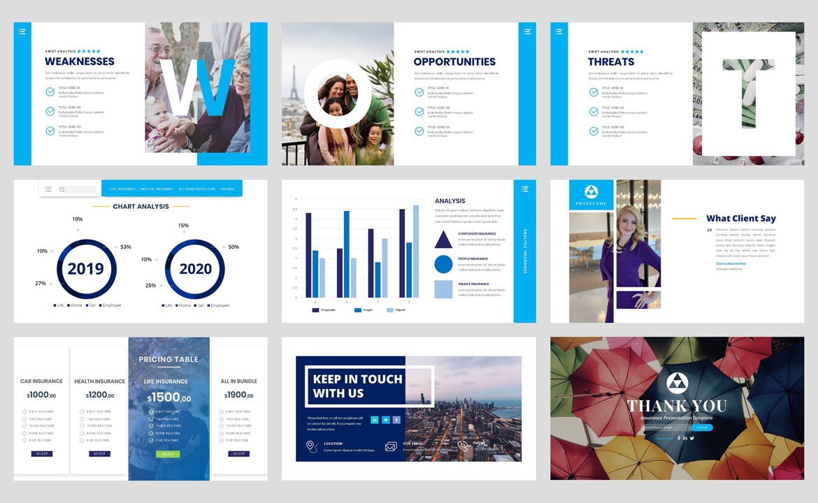 保险业务顾问Keynote幻灯片创意模板 Insurance – Business Consultant Keynote Template 幻灯图表 sucaiwan.com