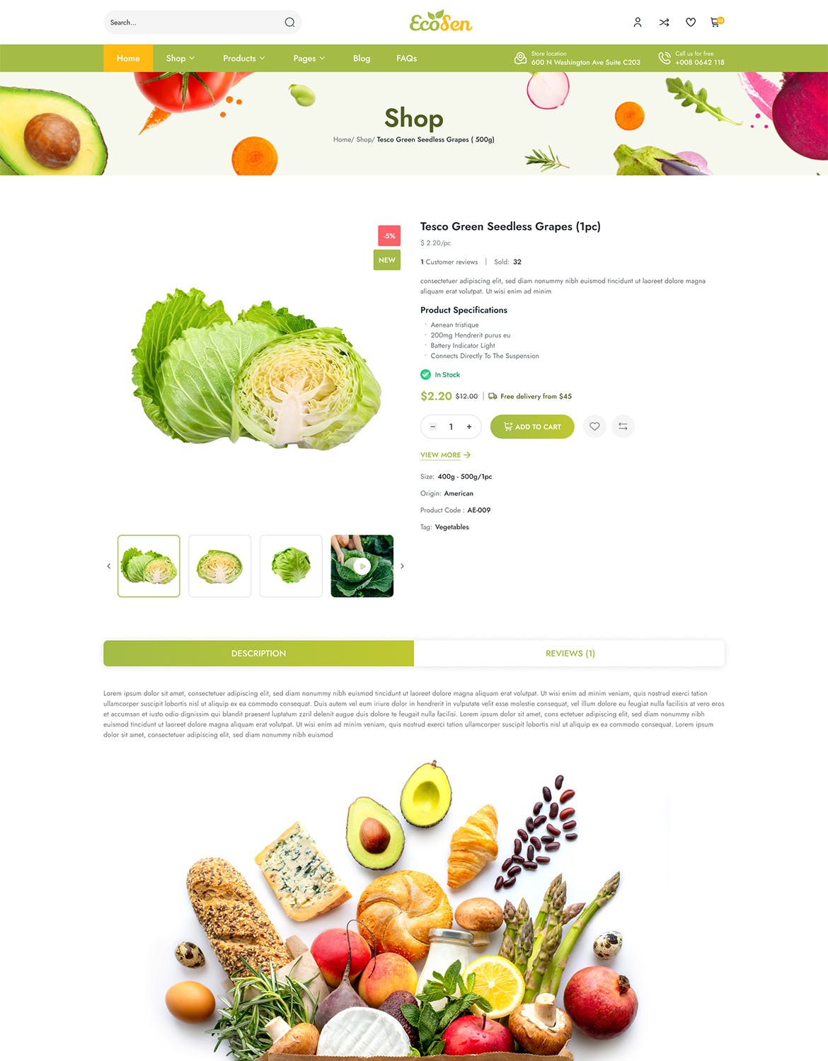 有机商店电子商务网站布局UI设计fig模板 EcoSen – Organic Store eCommerce Figma Template APP UI sucaiwan.com