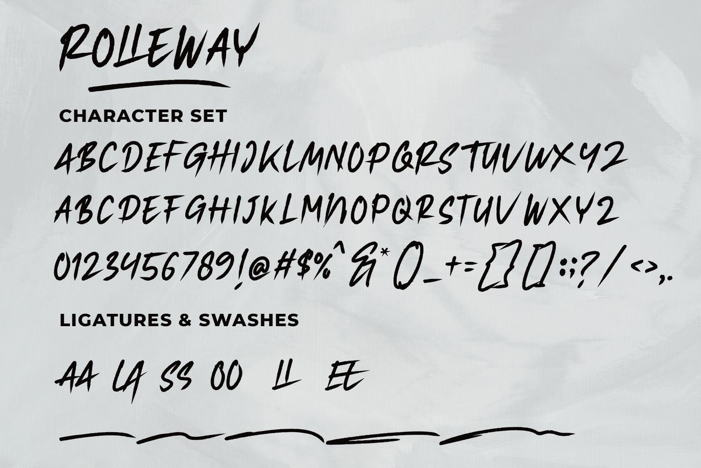 手写笔刷字体素材 Rolleway 设计素材 sucaiwan.com