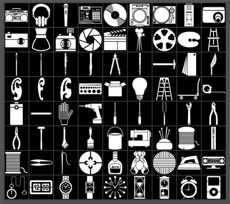 72个复古图标自定义PS形状，csh格式 设计素材 sucaiwan.com