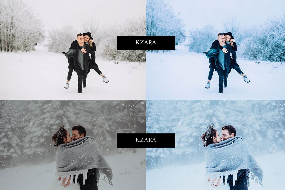 冬季蓝色滤镜照片后期处理lightroom预设 Lightroom Presets – Winter Blues 插件预设 sucaiwan.com