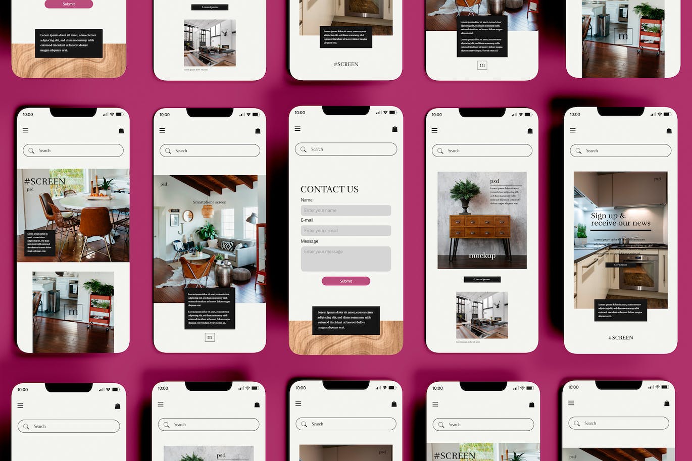 UI屏幕演示智能手机样机psd模板 Smartphone with Ui Screens Presentation Mockup 样机素材 sucaiwan.com