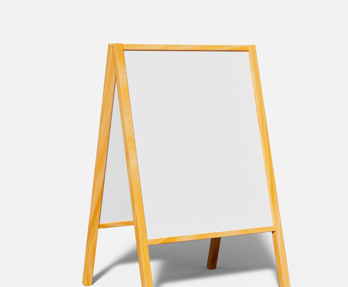 A字黑板广告牌样机psd模板 Billboard Mockup 样机素材 sucaiwan.com