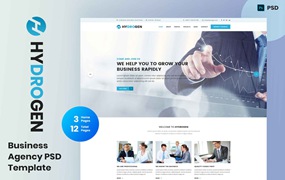 公司和商业网站着陆页PSD模板 Hydrogen – Corporate & Business Psd Template