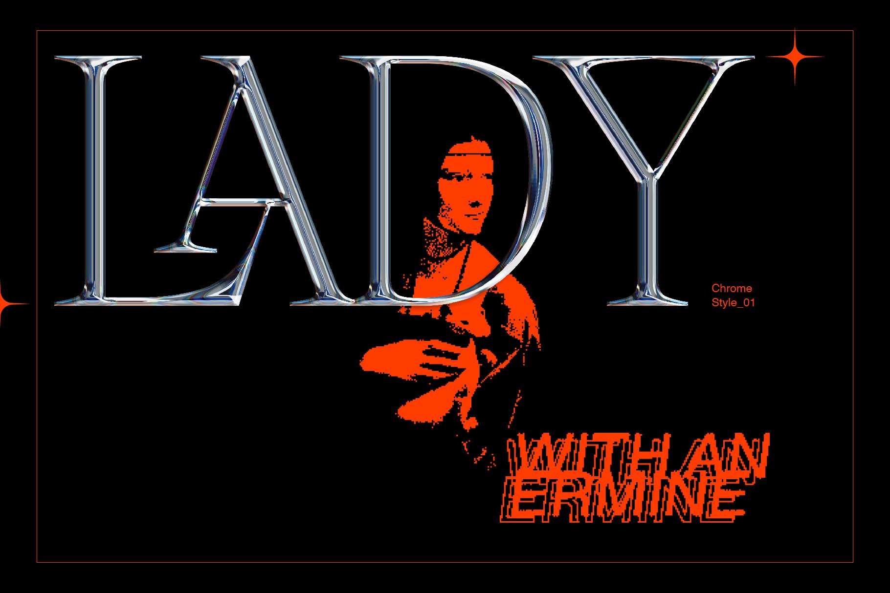 5种复古未来主义抽象酸性外观镀铬元素PSD字体样式合集 Chrome Lab 设计素材 sucaiwan.com