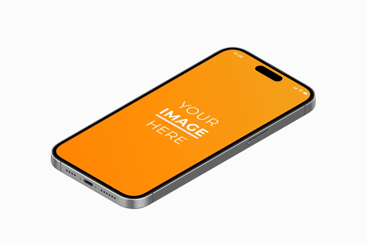 等距视图iPhone 14 Pro手机样机图 Phone 14 Isometric View Mockup Pack 样机素材 sucaiwan.com
