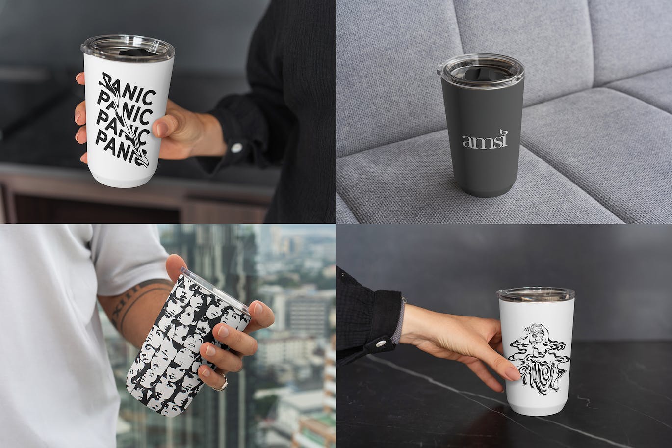 玻璃饮水杯包装设计样机素材包 Tumbler MockUps Pack 样机素材 sucaiwan.com