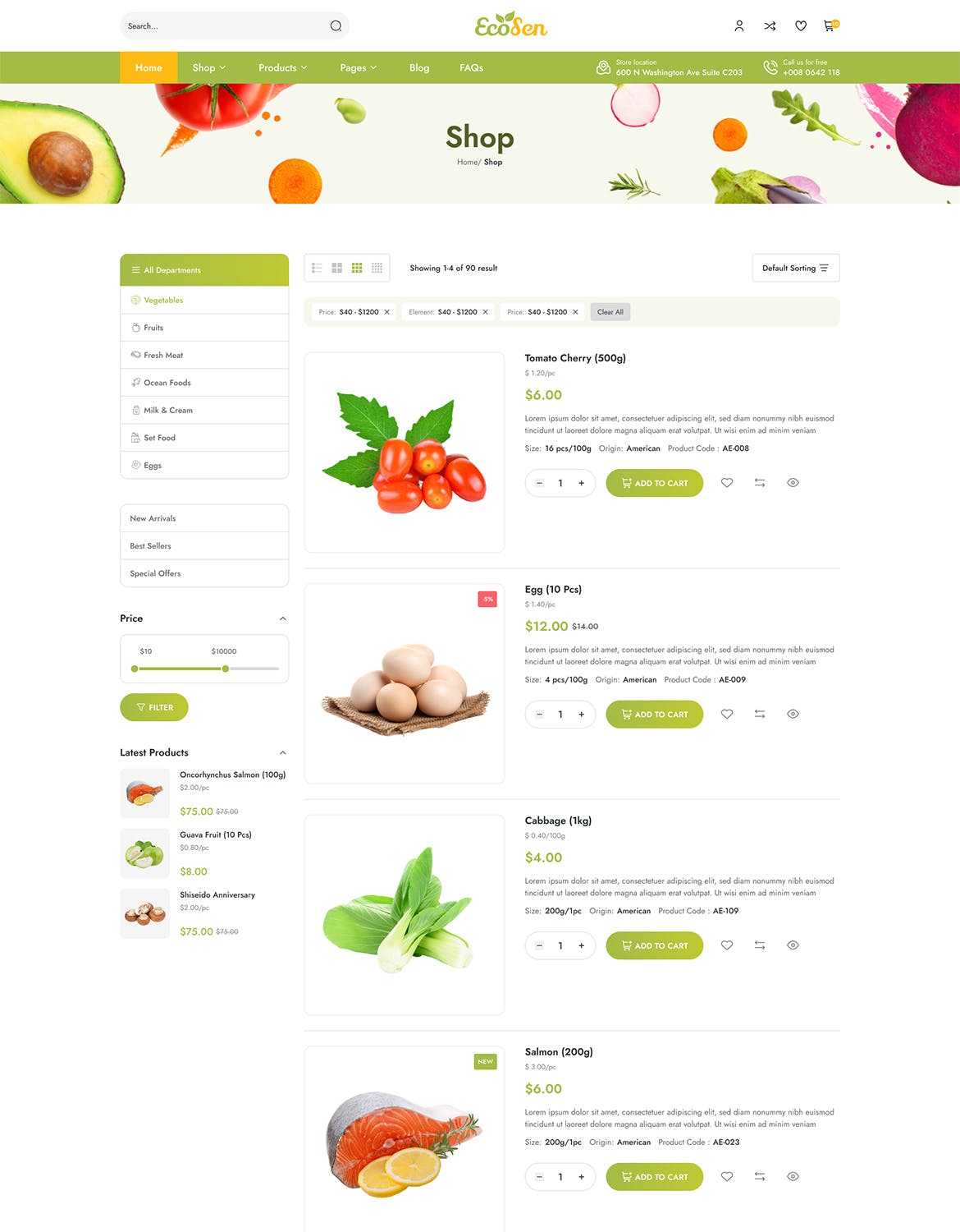 有机商店电子商务网站布局UI设计fig模板 EcoSen – Organic Store eCommerce Figma Template APP UI sucaiwan.com