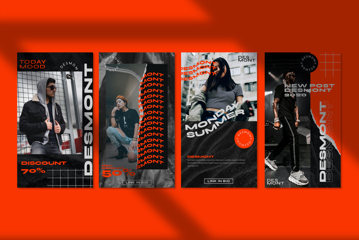 潮流现代橘色社交撕纸竖屏错版文字PSD模板 Desmont – Instagram Template 设计素材 第5张-素材湾丨精选海外优质设计素材资源 潮流现代橘色社交撕纸竖屏错版文字PSD模板 Desmont – Instagram Template 设计素材 sucaiwan.com