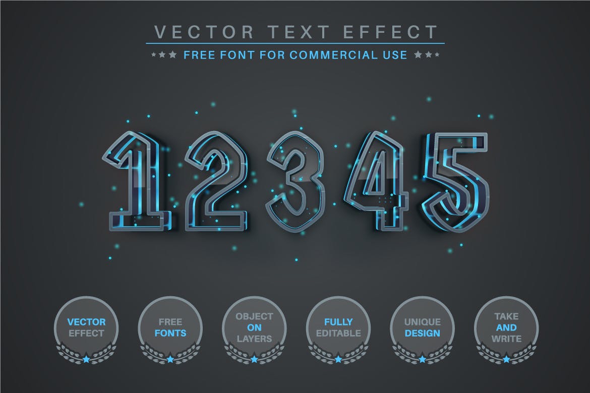 神秘蓝色矢量文字效果字体样式 Mystic – Editable Text Effect, Font Style 插件预设 sucaiwan.com
