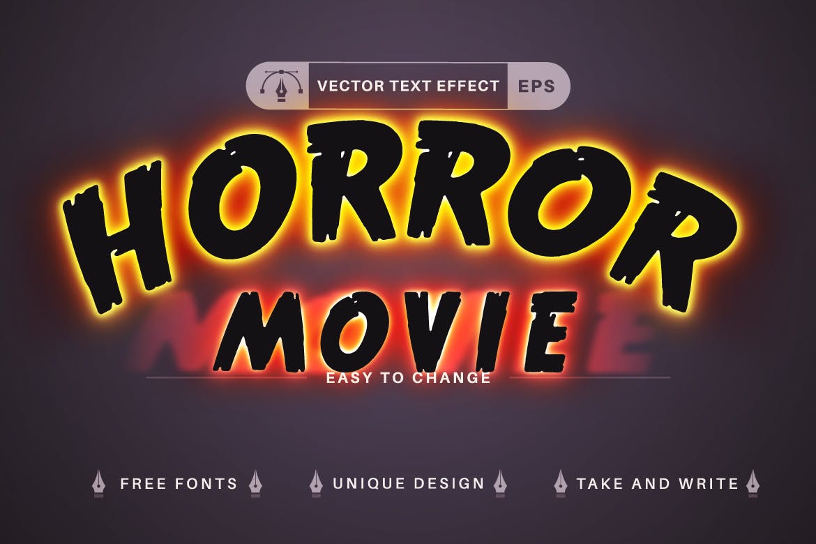 10种万圣节矢量文字效果字体样式 Set 10 Halloween Editable Text Effects, Font Style 设计素材 sucaiwan.com