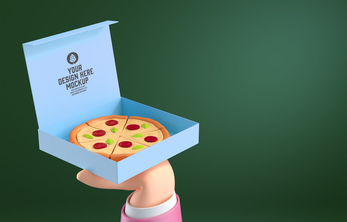 卡通快餐食品外卖包装样机图psd素材 Set Cartoon Fast Food Mockup 样机素材 sucaiwan.com