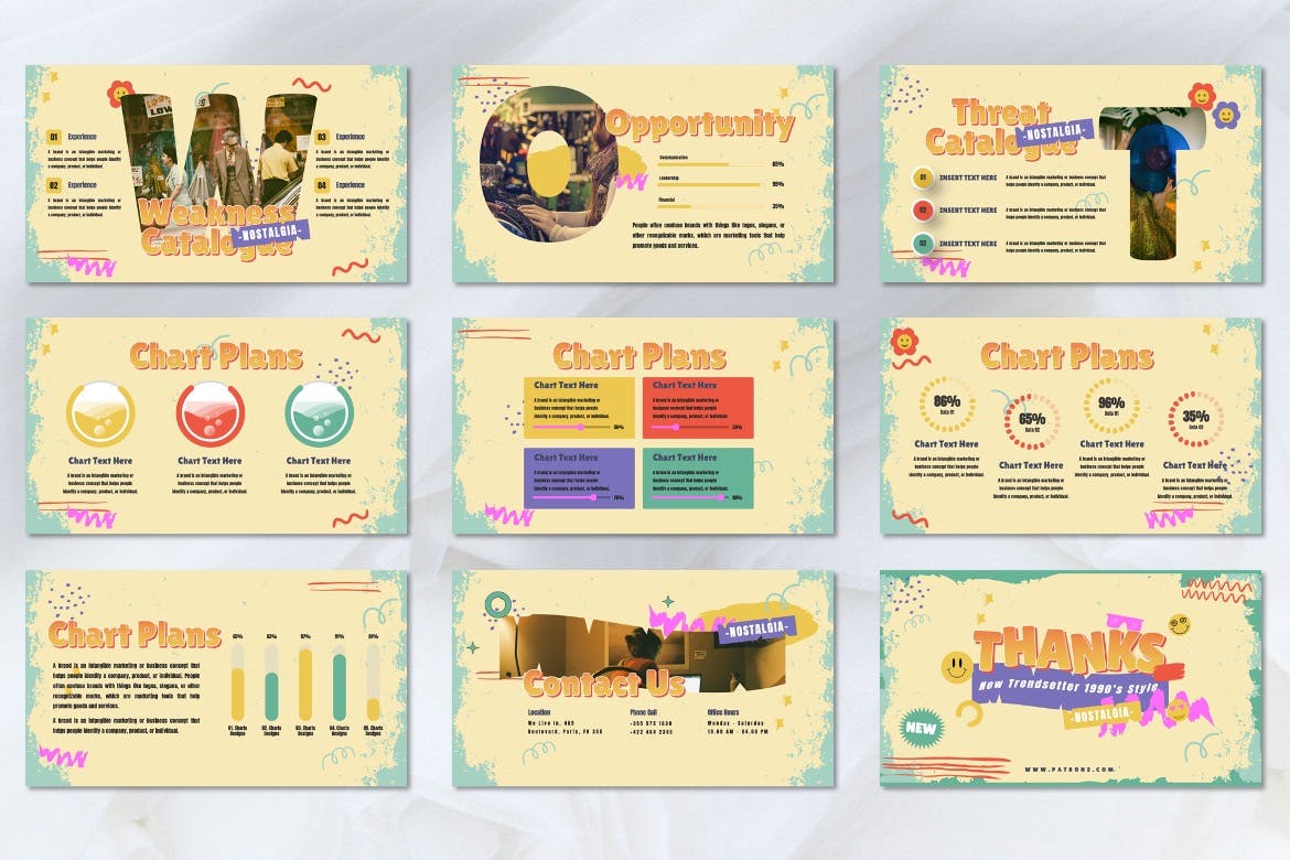 复古风格PPT幻灯片设计模板 Patronz – Retros Powerpoint Template 幻灯图表 sucaiwan.com