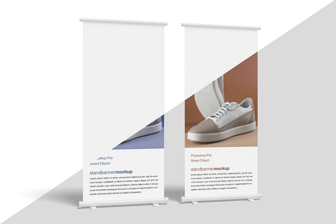 海报Banner广告架样机图psd模板 Stand Banner Mockup 样机素材 sucaiwan.com