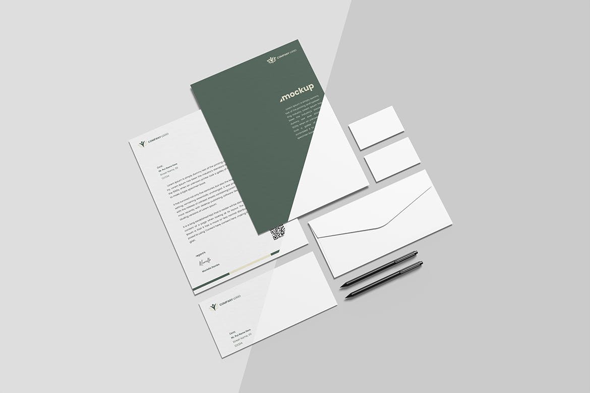 企业品牌文具VI设计样机图psd模板v2 Stationery Mockup 样机素材 sucaiwan.com