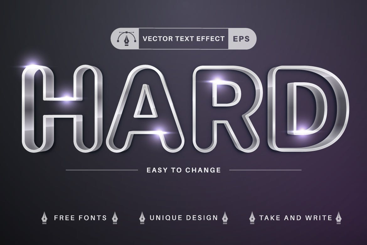 10种金属矢量文字效果字体样式 Set 10 Metal Editable Text Effects, Font Styles 插件预设 sucaiwan.com