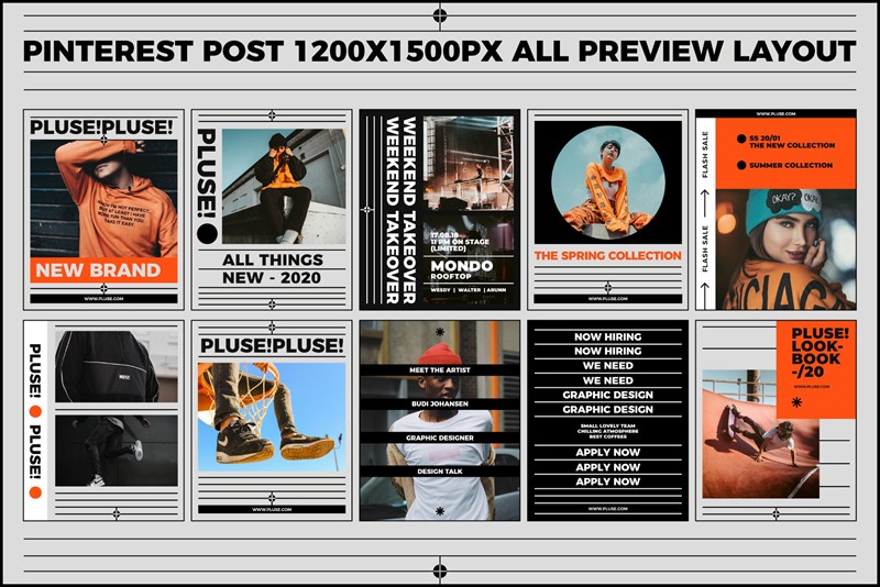 PLUSE! 大胆新潮现代抽象简约时髦错版文字社交媒体PSD模板 图片素材 第13张-素材湾丨精选海外优质设计素材资源 PLUSE! 大胆新潮现代抽象简约时髦错版文字社交媒体PSD模板 图片素材 sucaiwan.com