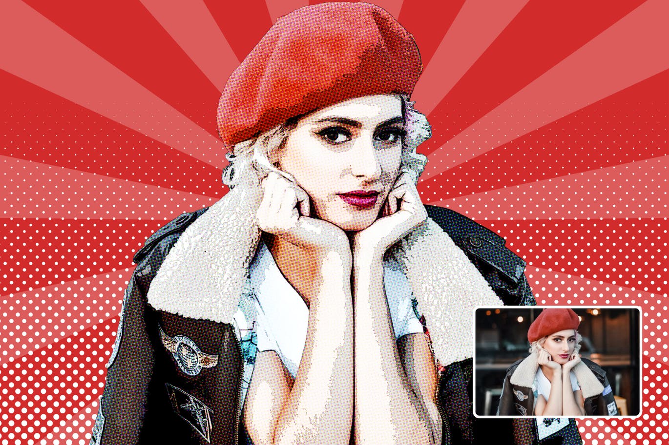 太阳漫画效果照片处理PS动作 Comic Effect Photoshop Action 插件预设 sucaiwan.com