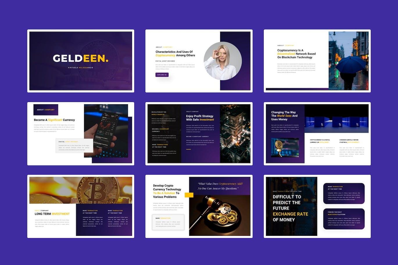 金融和技术谷歌幻灯片素材 Geldeen – Finance and Technology Google Slide 幻灯图表 sucaiwan.com
