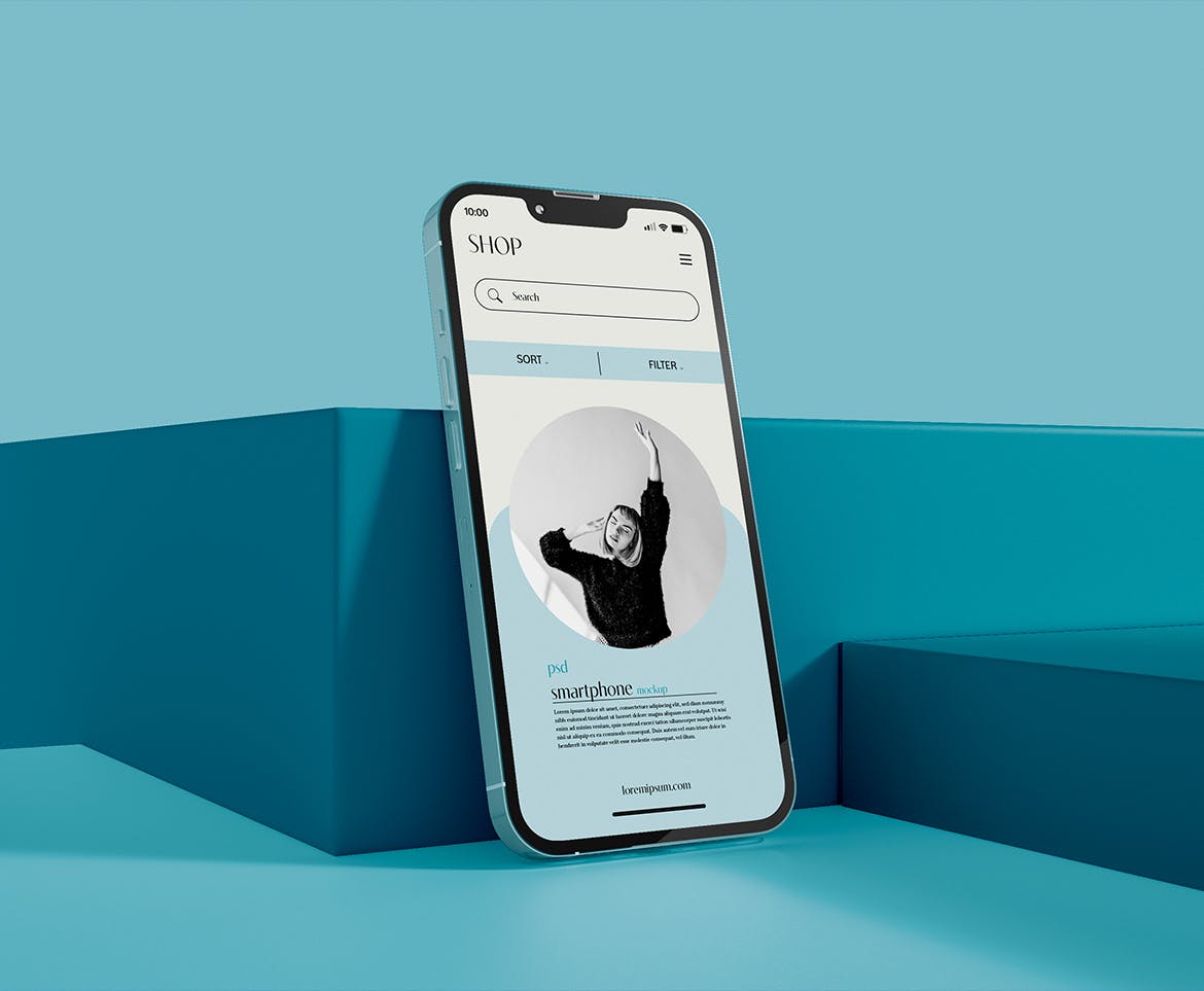 简约场景苹果iPhone手机样机psd模板v4 Smartphone Mockup 样机素材 sucaiwan.com