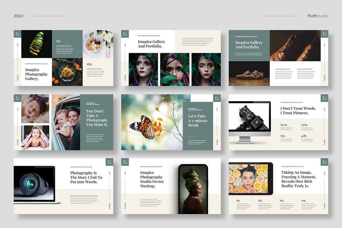 摄影业务Keynote幻灯片演示模板 Imagica – Photography Keynote Template 幻灯图表 sucaiwan.com