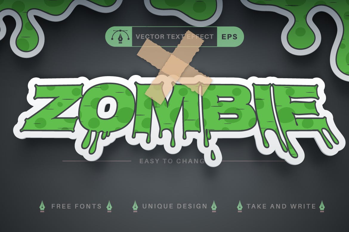 10种万圣节矢量文字效果字体样式 Set 10 Halloween Editable Text Effects, Font Style 设计素材 sucaiwan.com