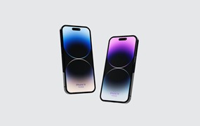 浮动iPhone 14 Pro手机样机图 Floating iPhone 14 Mockup