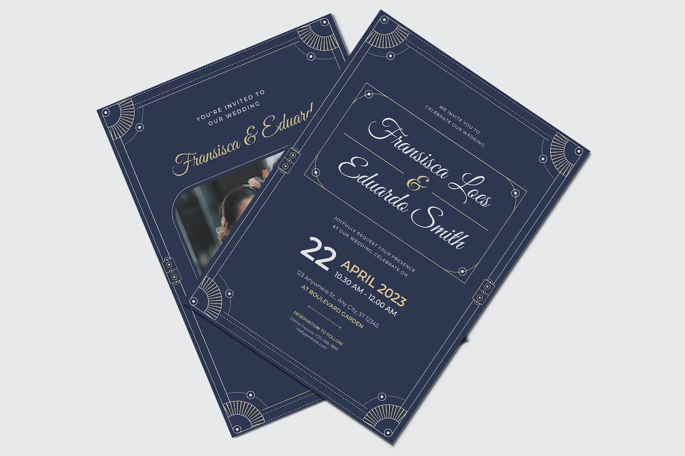 豪华婚礼请柬设计模板 Luxury Wedding Invitation 设计素材 sucaiwan.com