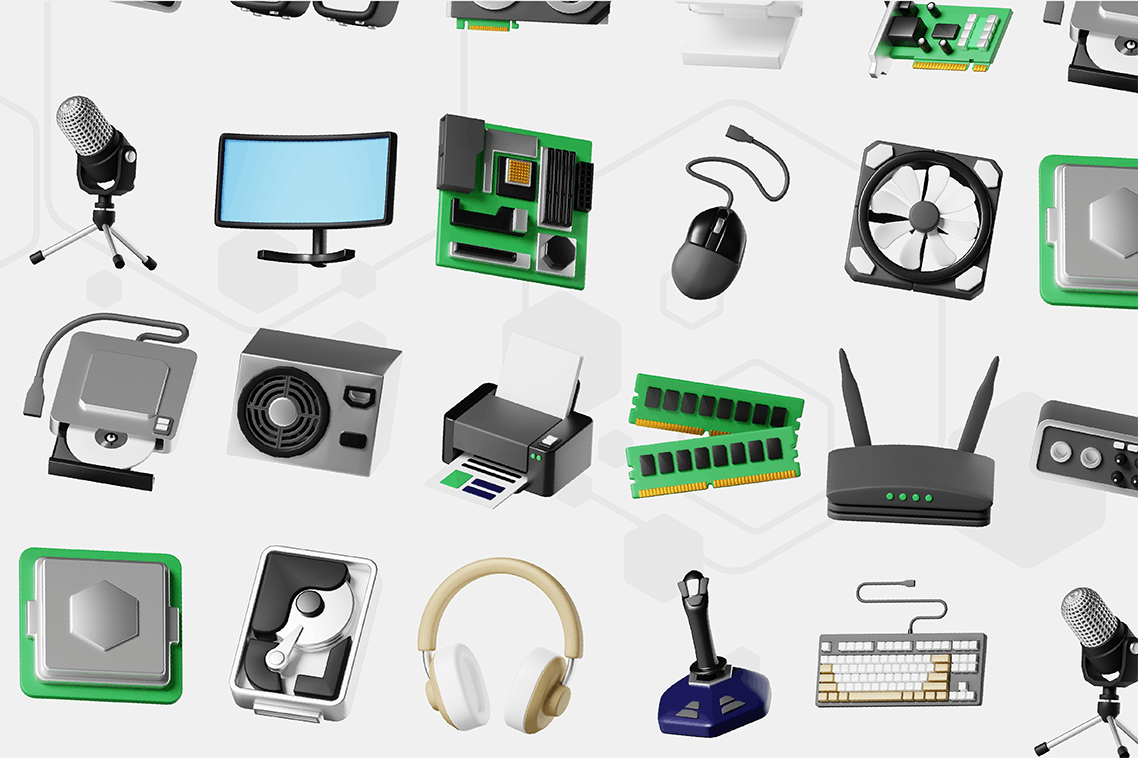 计算机硬件3D图标 Cubicle – Computer Hardware 3D Icon 图标素材 sucaiwan.com