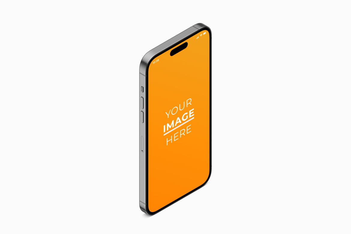 等距视图iPhone 14 Pro手机样机图 Phone 14 Isometric View Mockup Pack 样机素材 sucaiwan.com