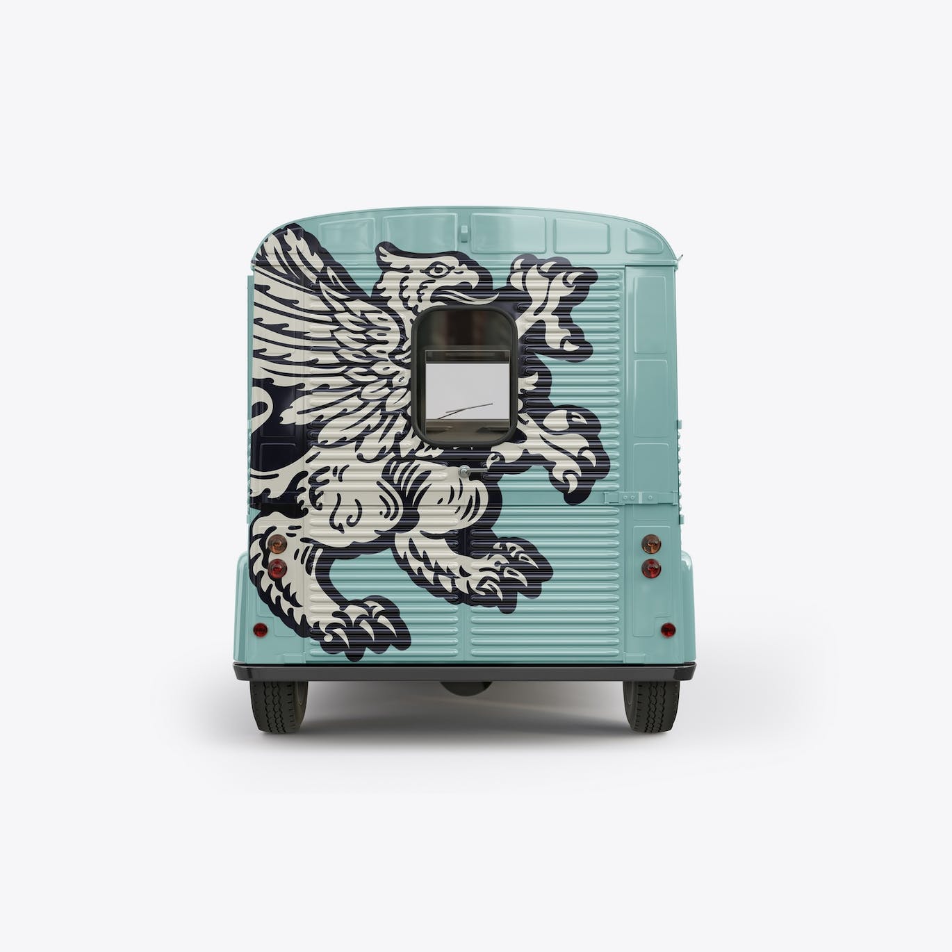 复古食品餐车广告展示样机图 Vintage Food Truck Mockup 样机素材 sucaiwan.com