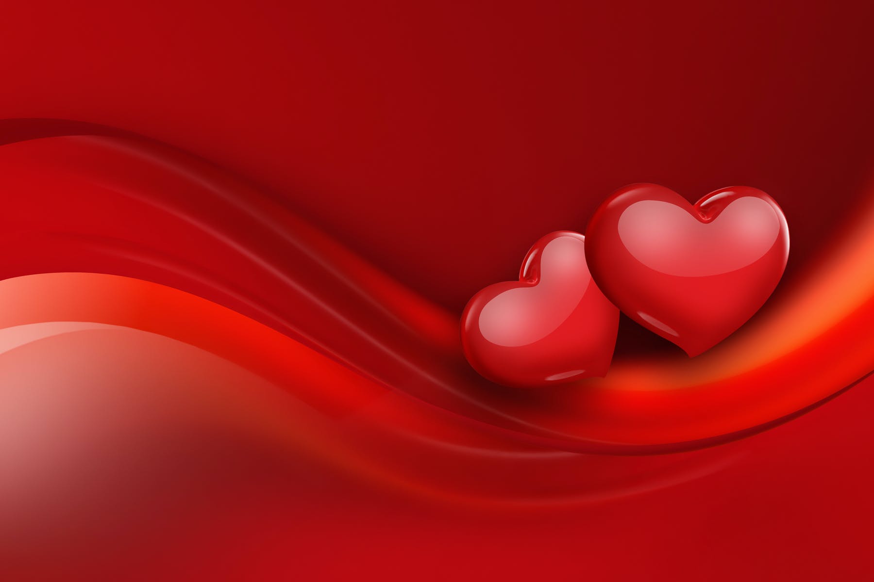 红心爱心红色背景情人节素材v3 Red Hearts On A Red Background 图片素材 sucaiwan.com