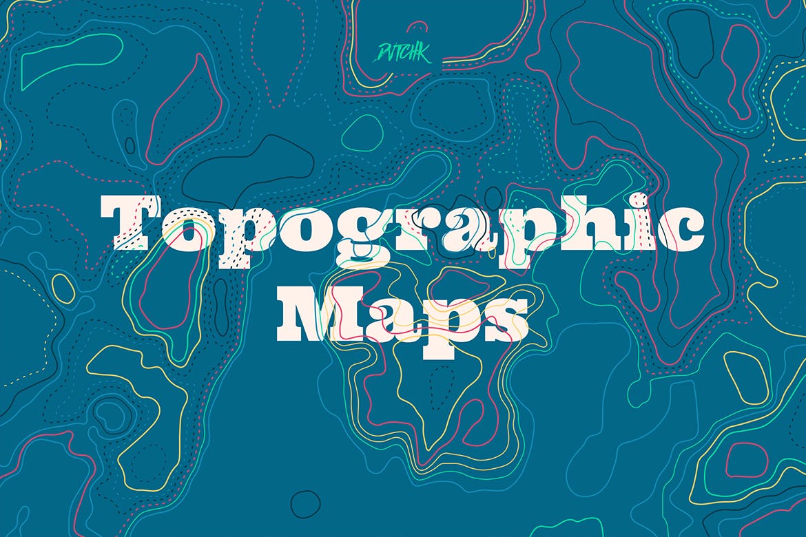彩色矢量地形图背景 Topographic Maps 图片素材 sucaiwan.com
