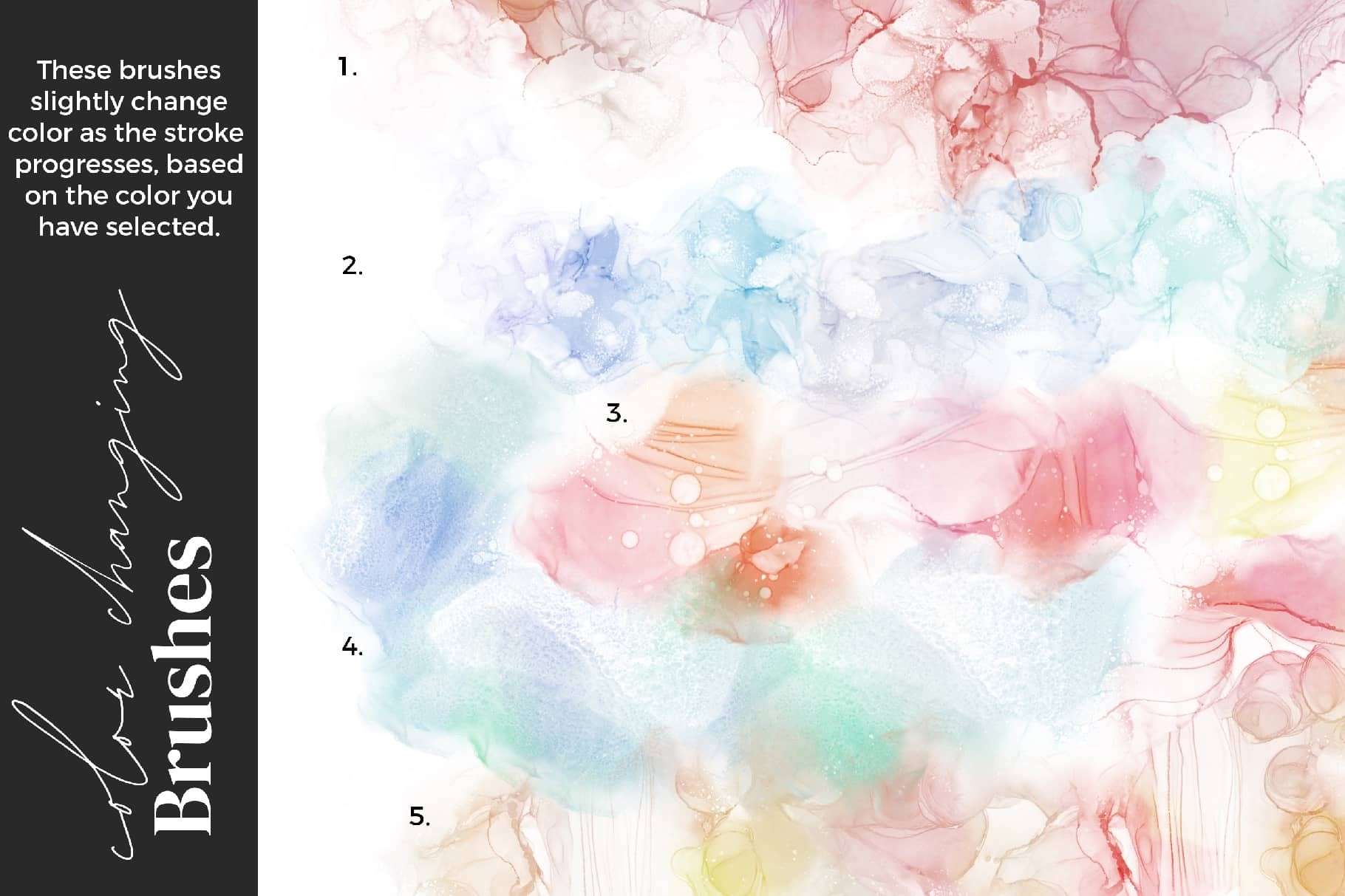 46个酒精流体画Procreate笔刷，附视频教程 笔刷资源 sucaiwan.com