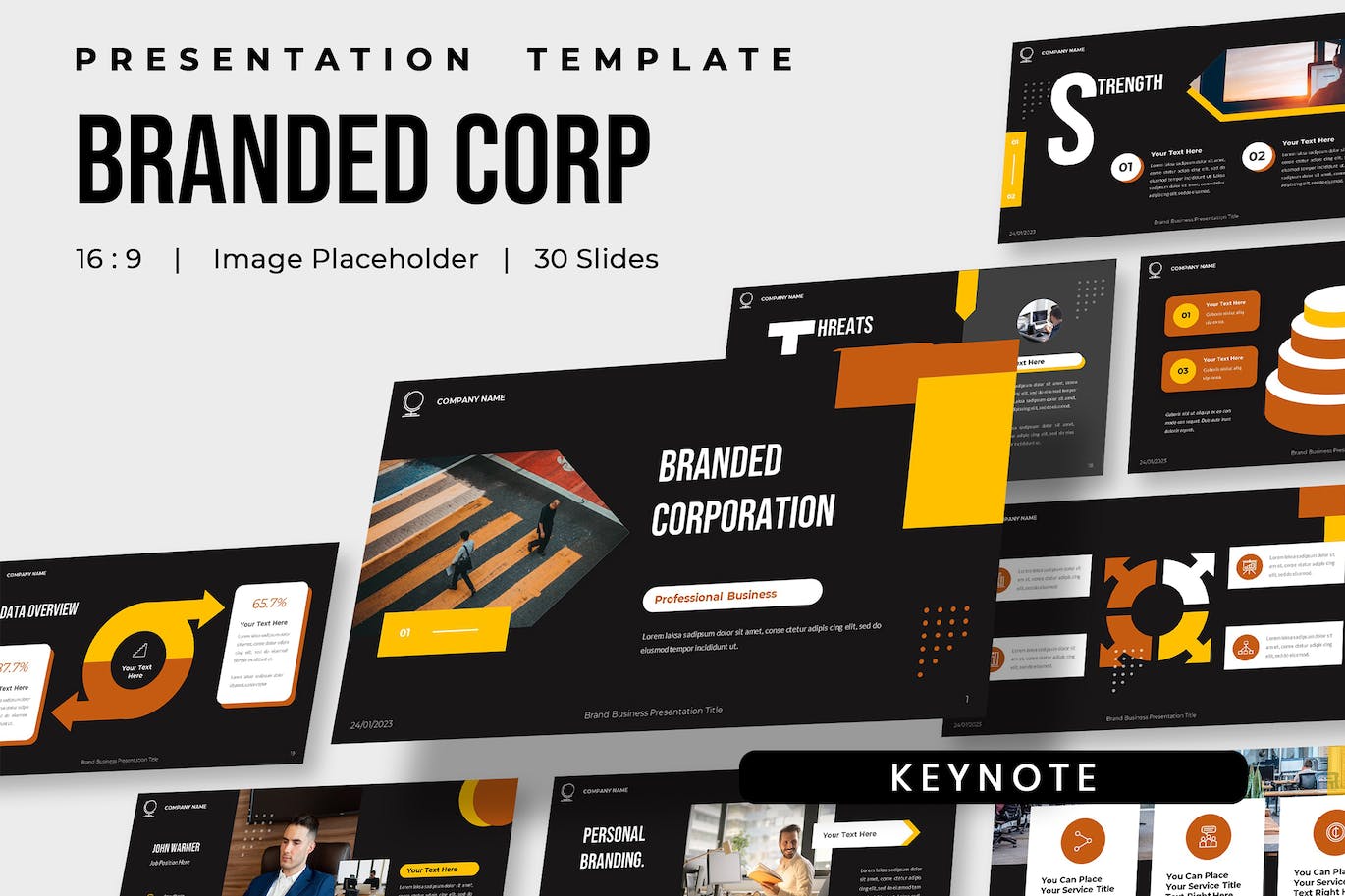品牌公司业务Keynote幻灯片素材 Brand Corporation – Company Business Keynote 幻灯图表 sucaiwan.com